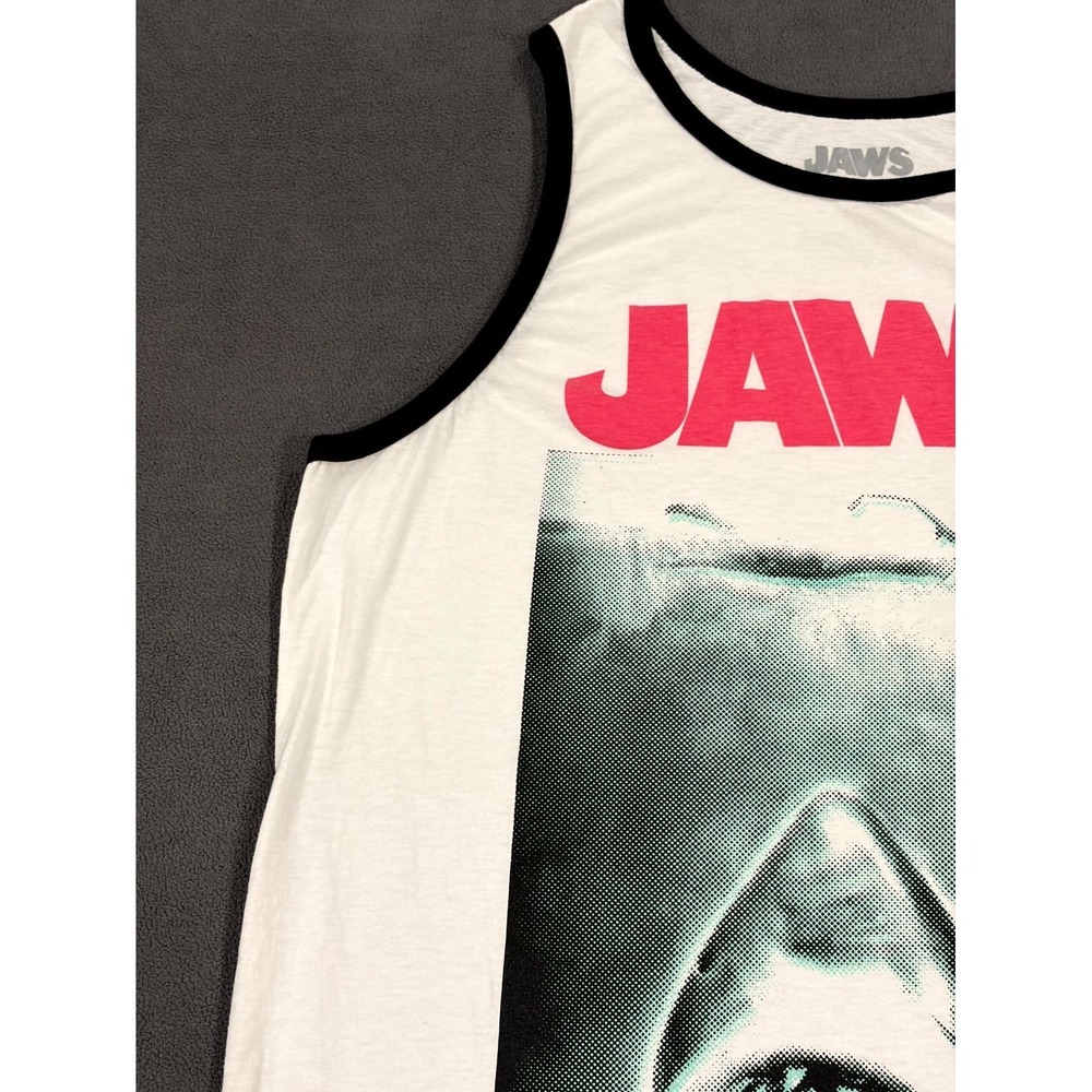 Jaws Tank Top Mens Large White Shark 1975 Swimmer Horror Adventure Film Graphic - Picture 7 of 14